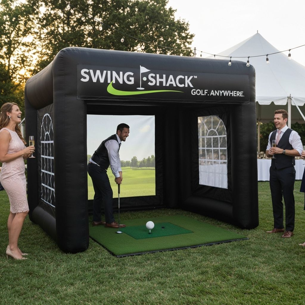 Wedding reception with Swing Shack golf simulator